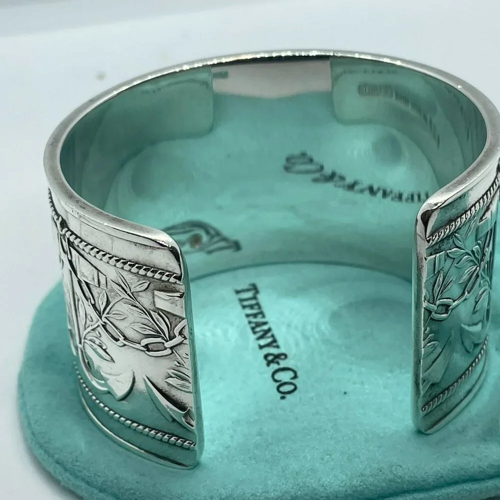 Vintage Tiffany & Co. Makers Anchor Motif Cuff Bracelet Sterling Silver 6.25" - Picture 9 of 16